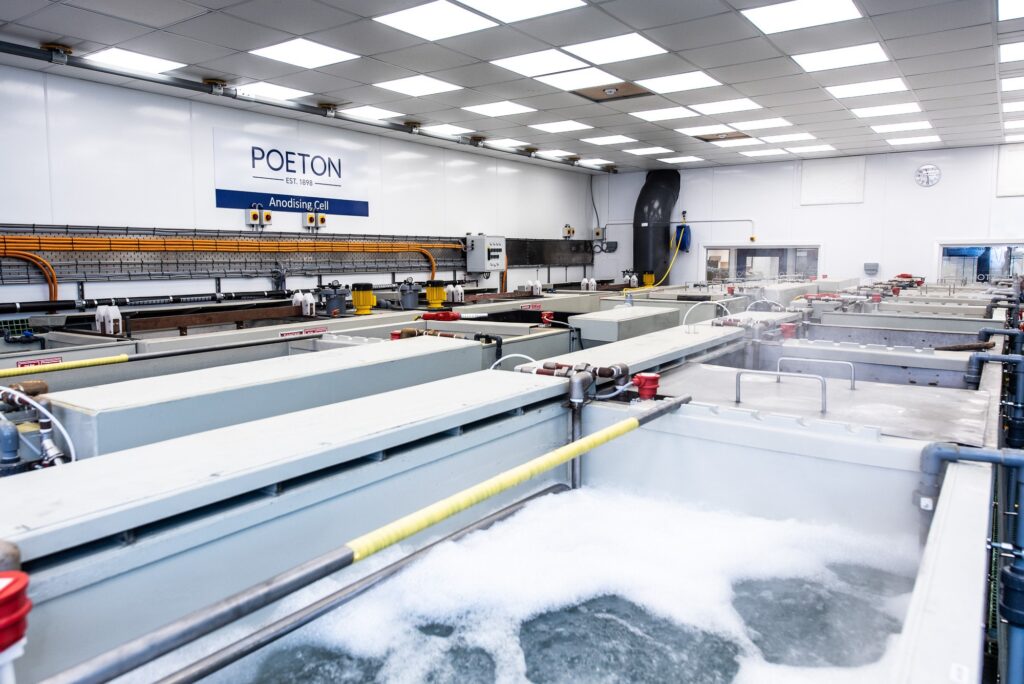 Industrial Photography at Poeton in Gloucester, wide shot of dipping tanks